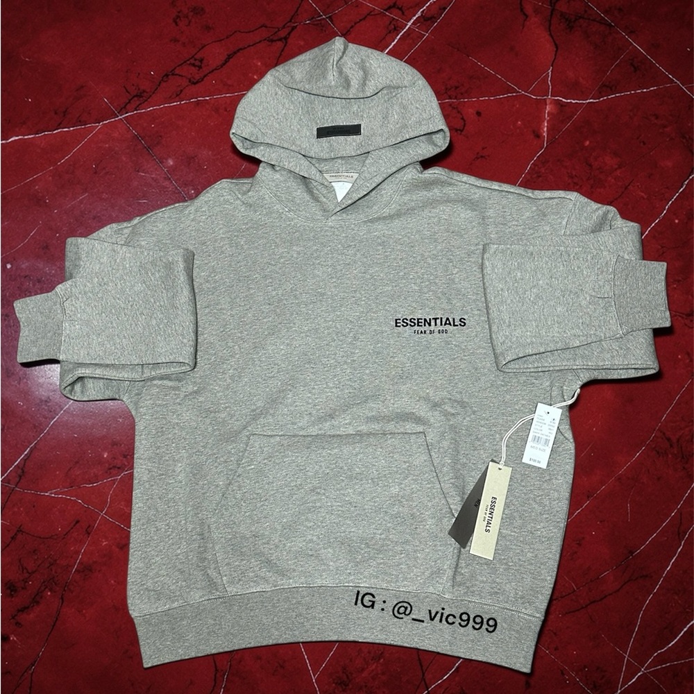 Essentials Heather Gray Men's Hoodie